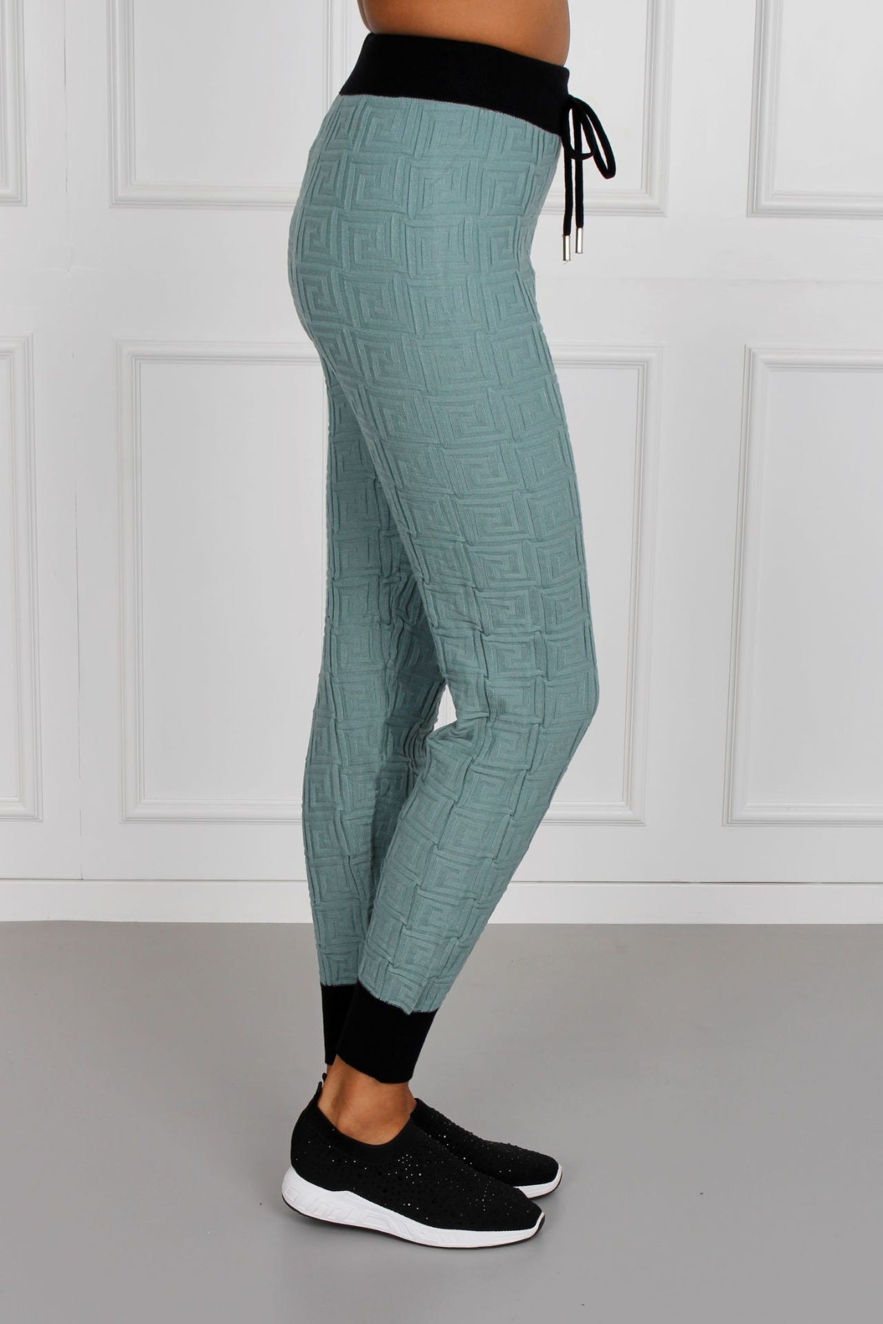 Hose mit Rippdetails, aqua