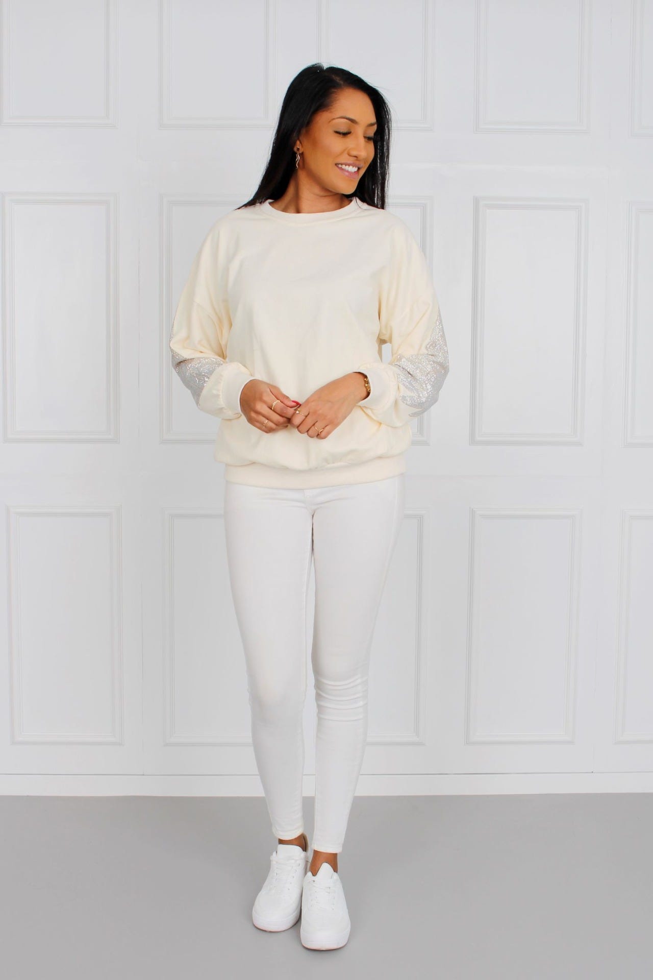 Sweatshirt mit Glimmerflügeln, gelb