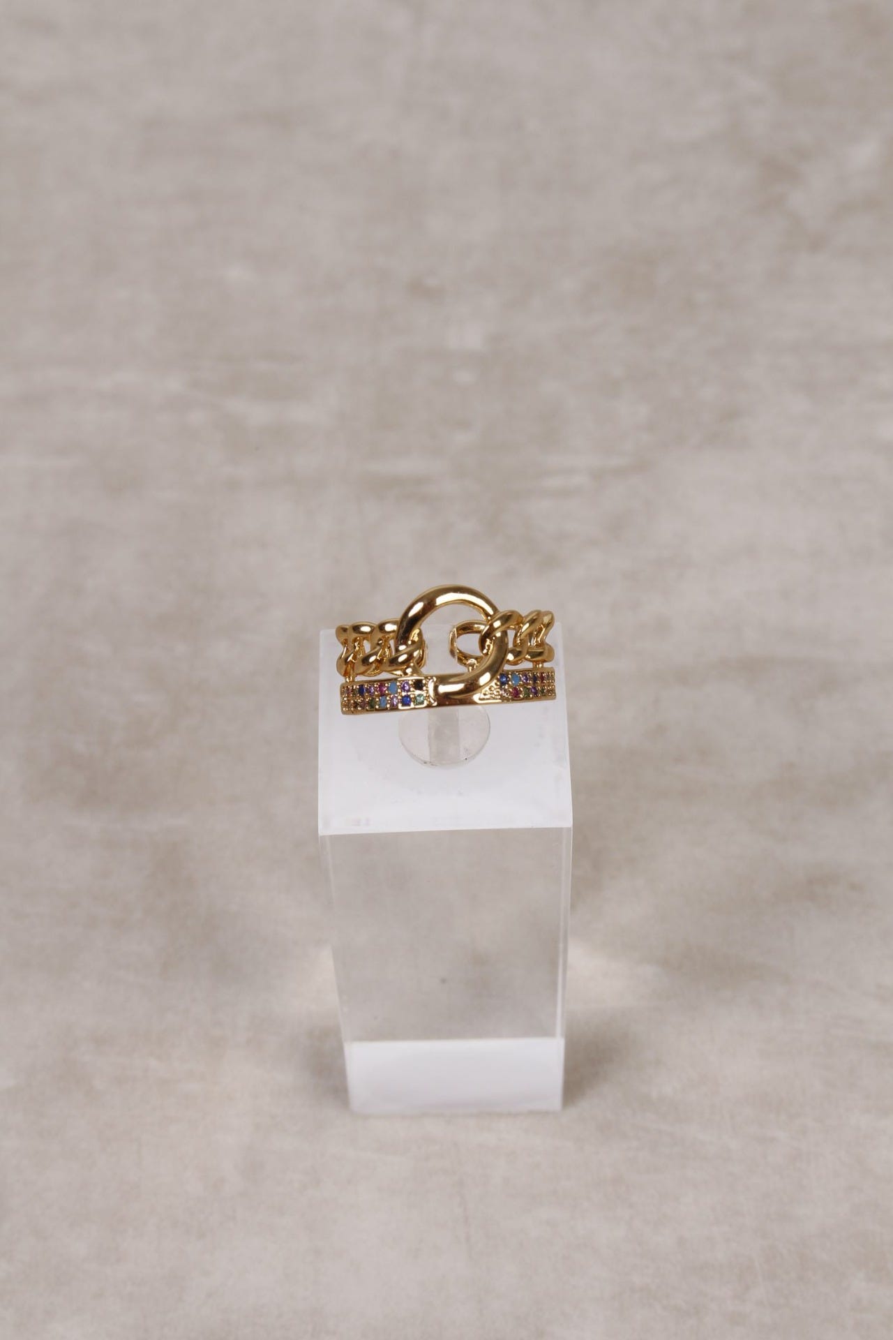  Sophia Ring mit Kettenoptik, gold