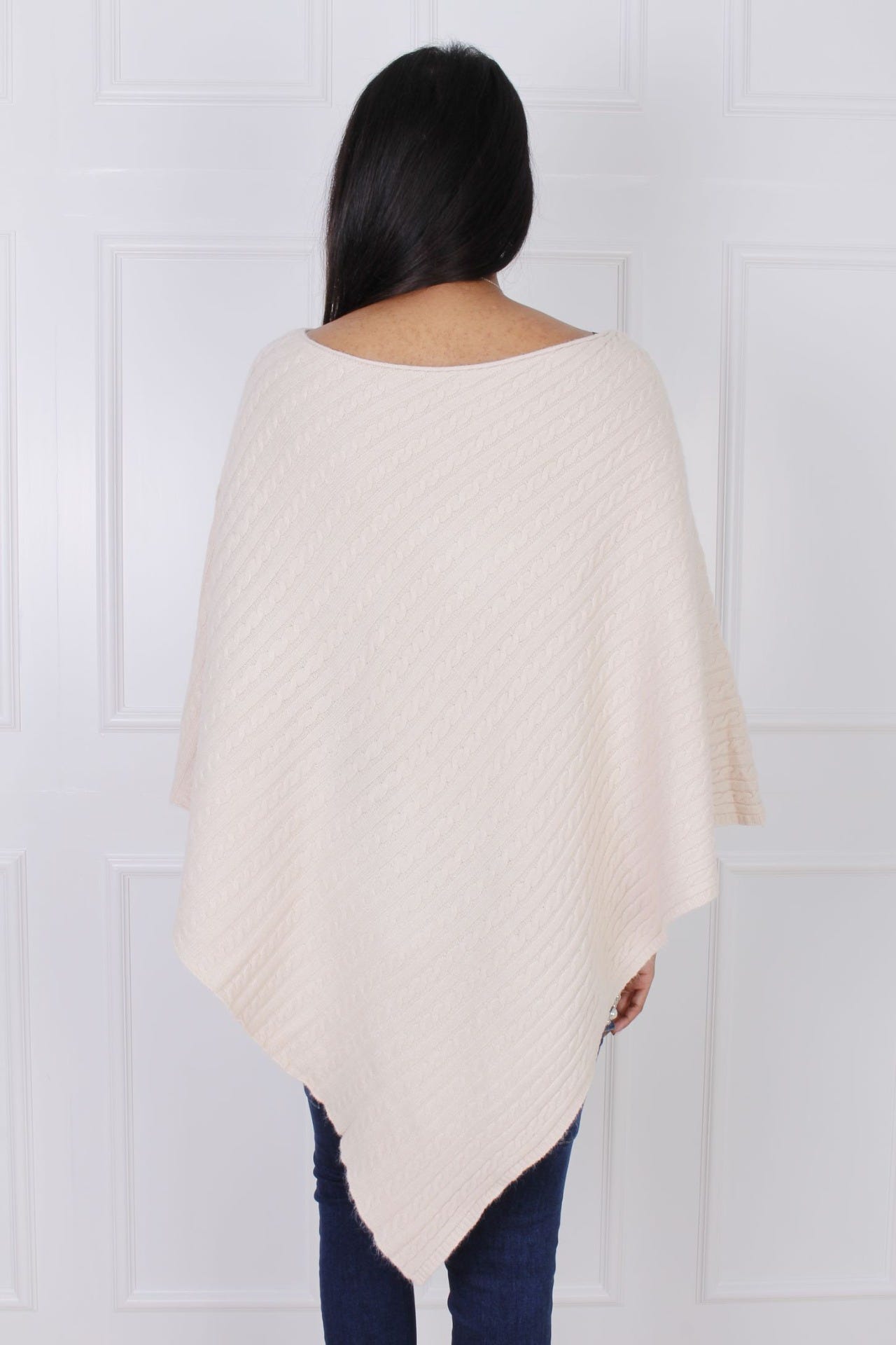 Strickponcho, beige 