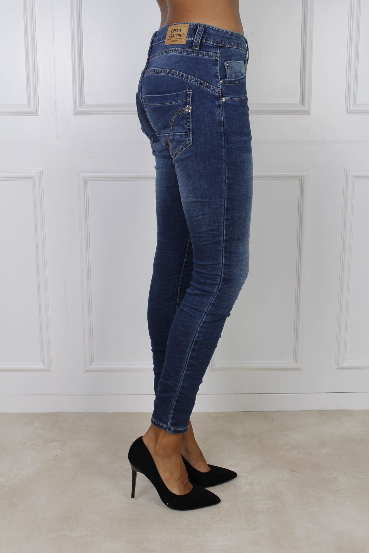 Baggy jeans med 10 knapper, denim