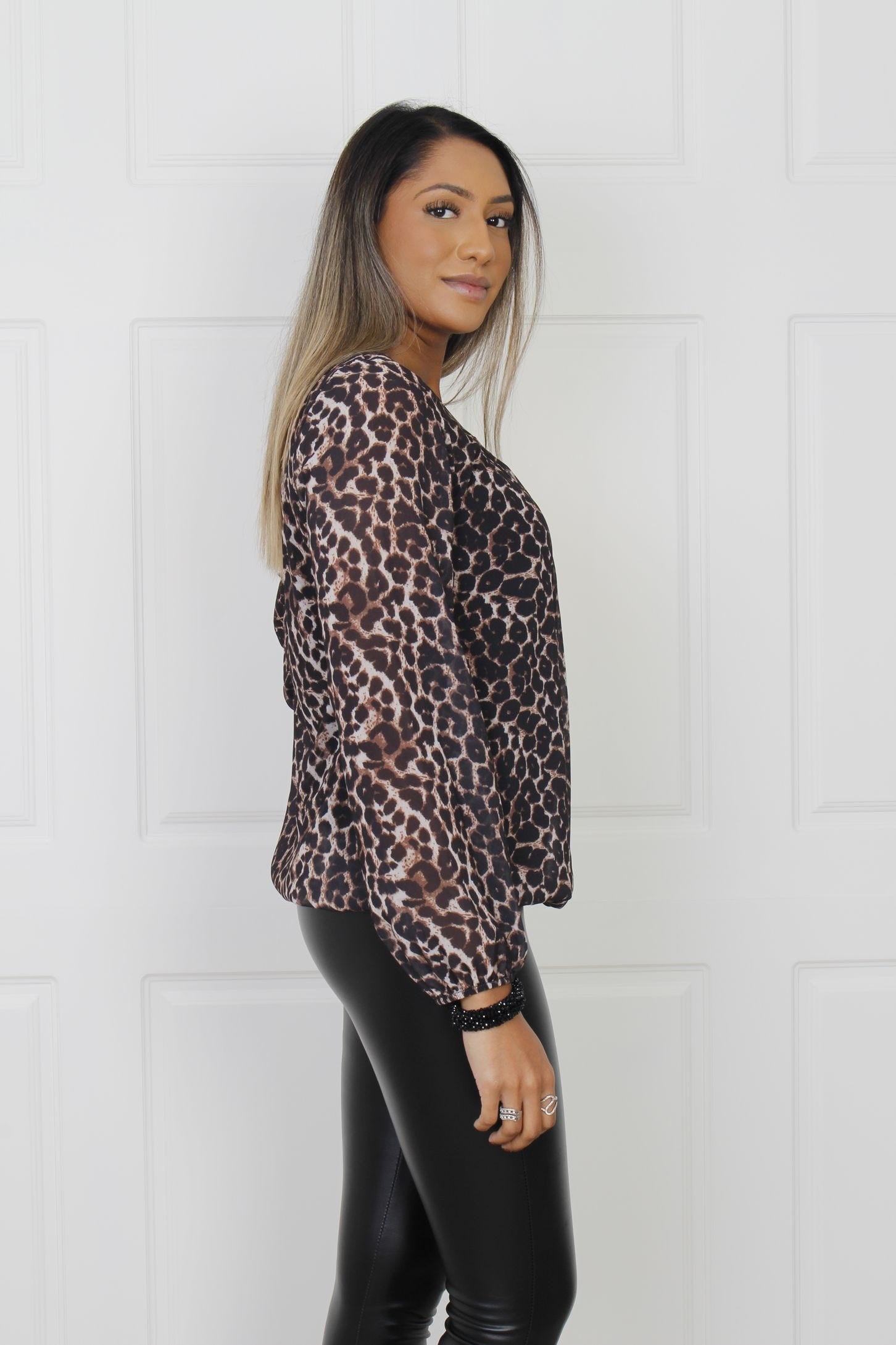 Bluse mit Leopardenprint