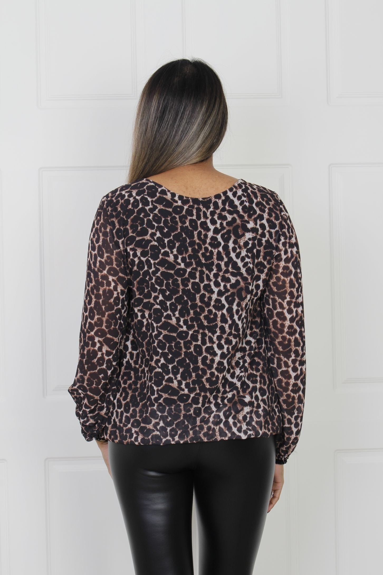 Bluse med leopard print