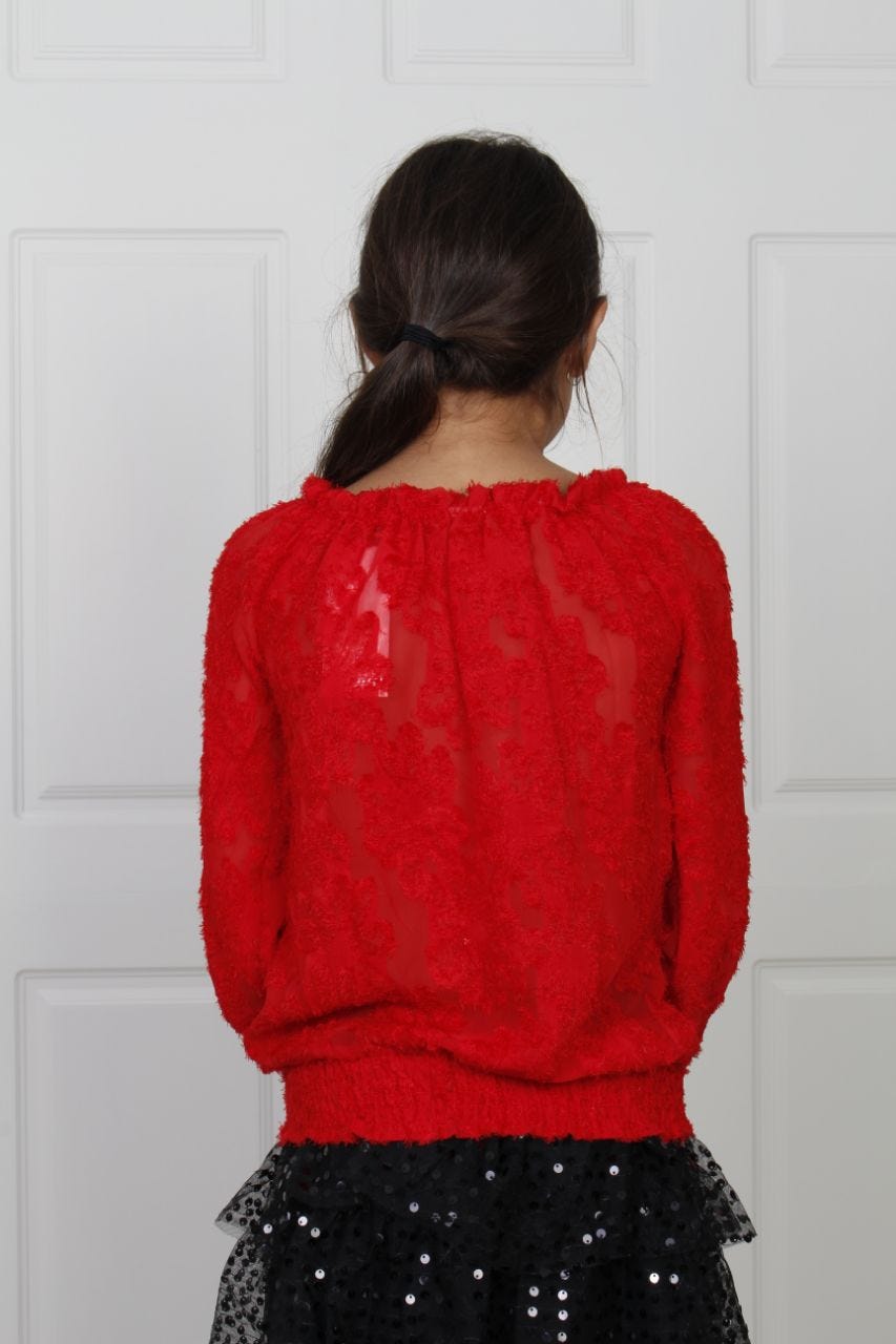 Bluse mit Knöpfen, rot