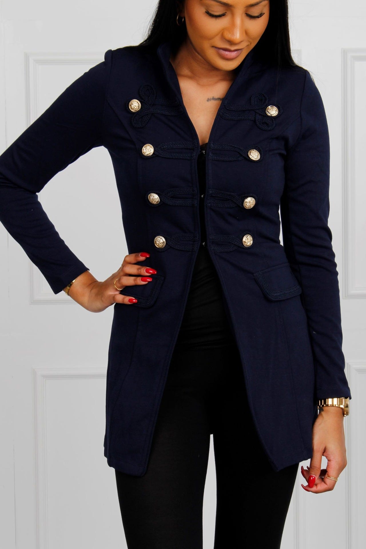 Jacke mit Goldknöpfen, navy