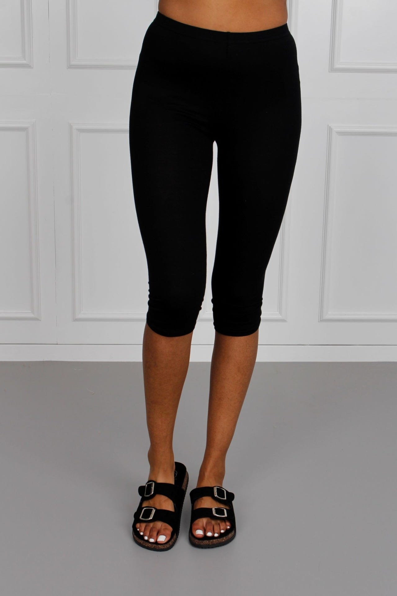 3/4 Basic Leggings, Schwarz