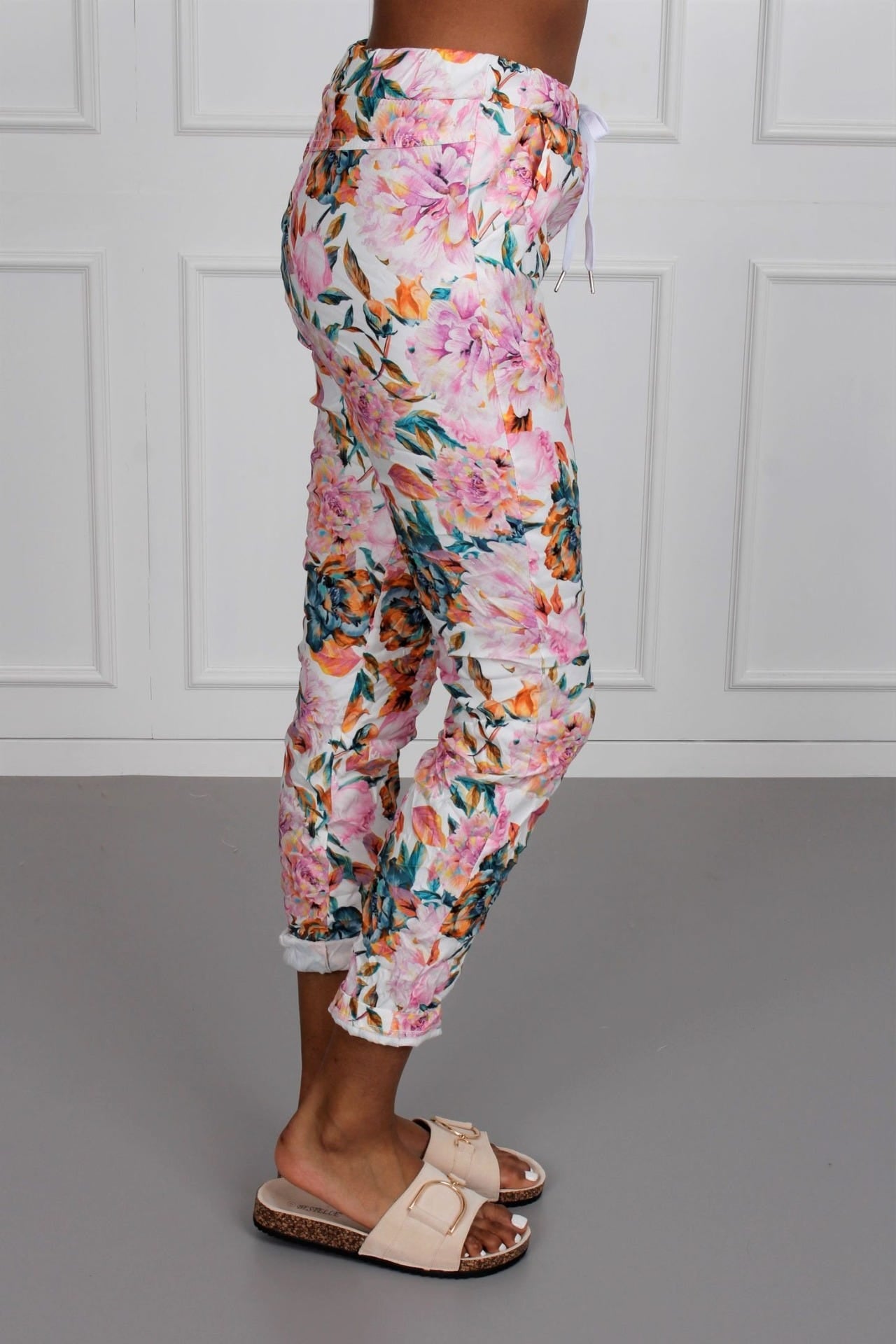 Hose mit Blumenprint, rosa