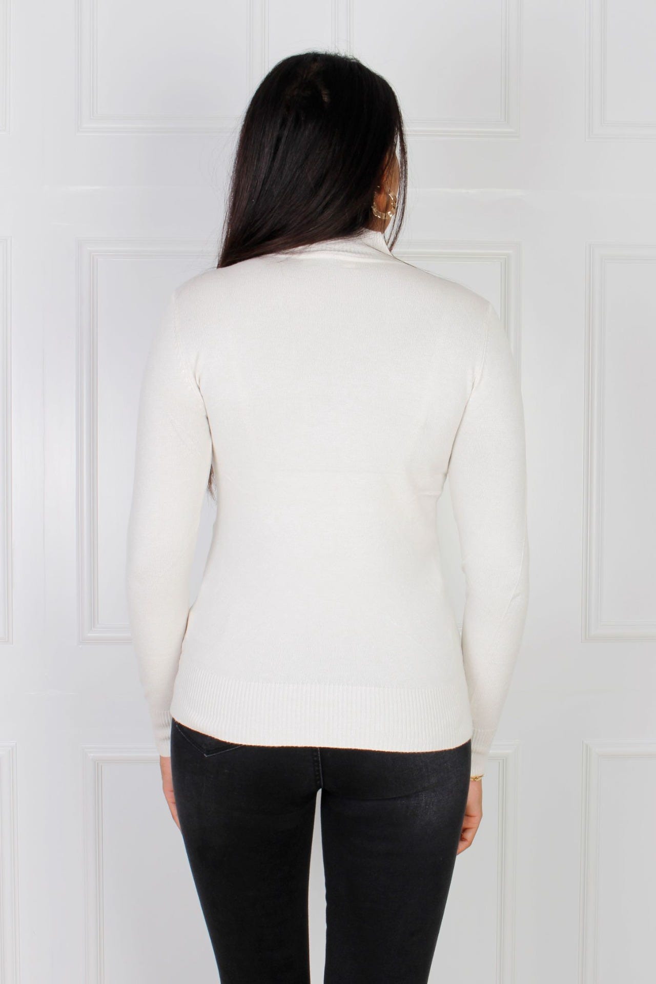 Basis turtleneck, creme