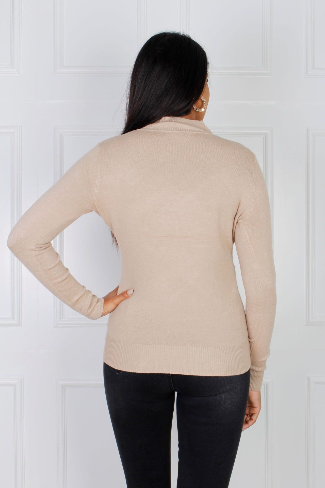 Rollkragenbluse, taupe