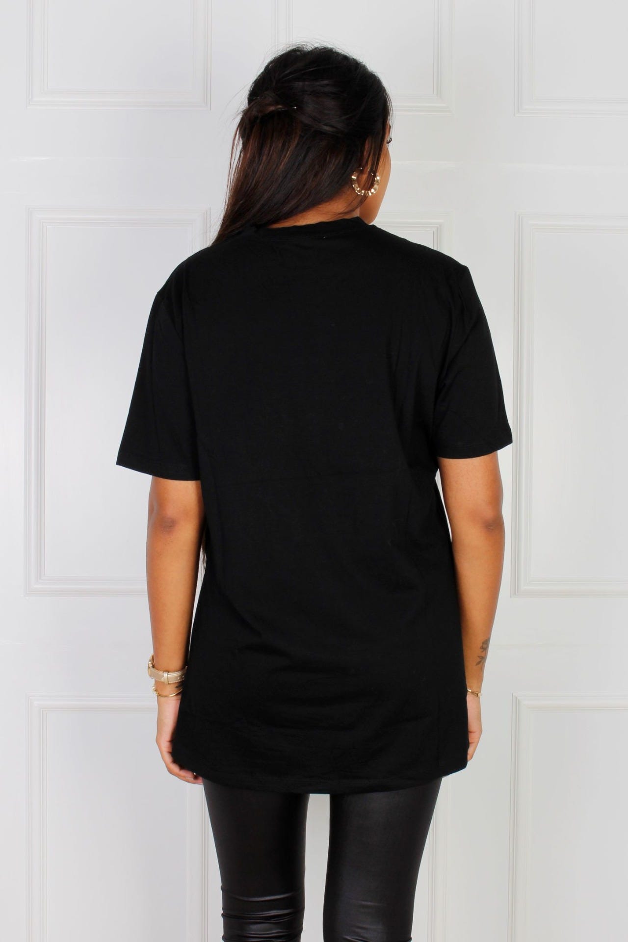 T-Shirt mit Leomotiv, schwarz