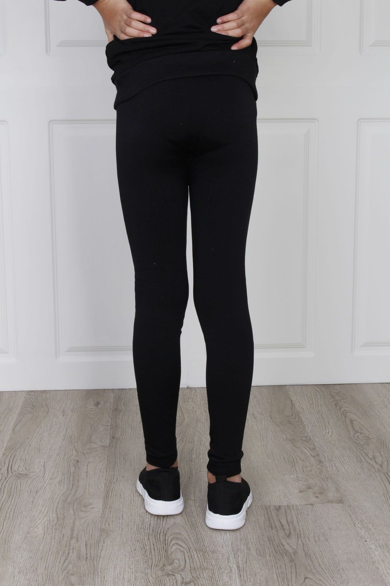 Winterleggings High-Waisted, schwarz