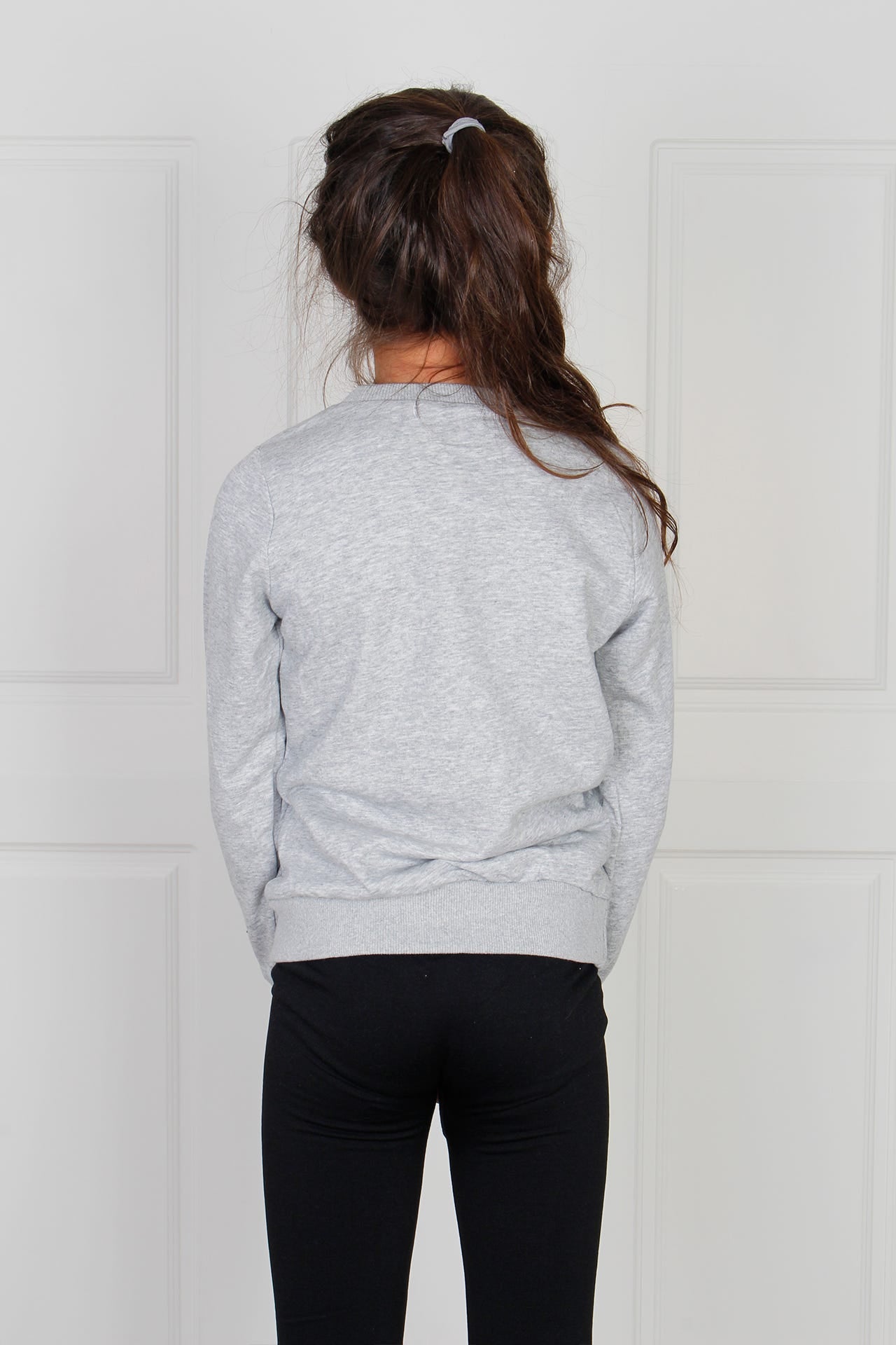 Pullover mit Schuhmotiv, grau