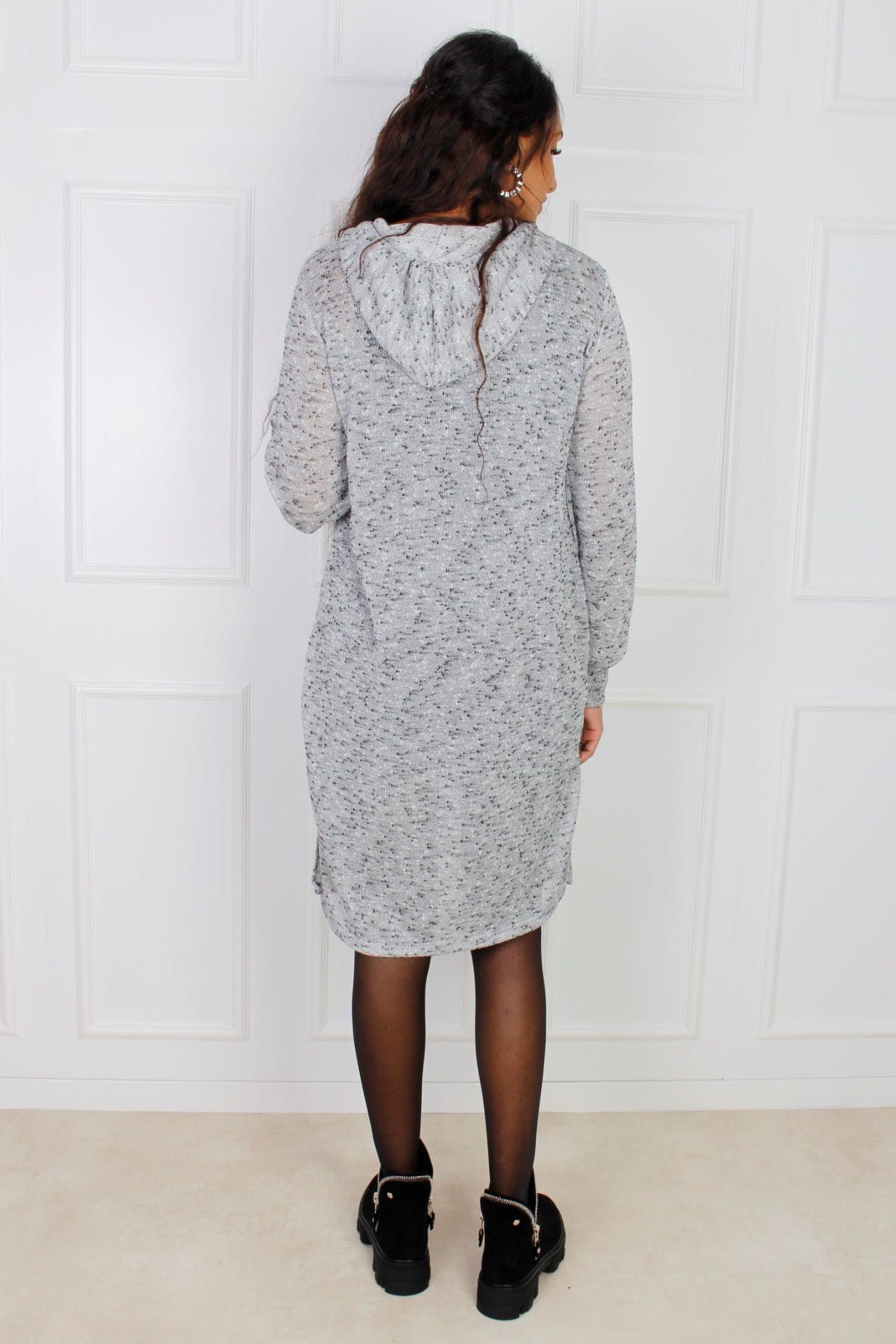 Aiweena Hoodiekleid, grau meliert