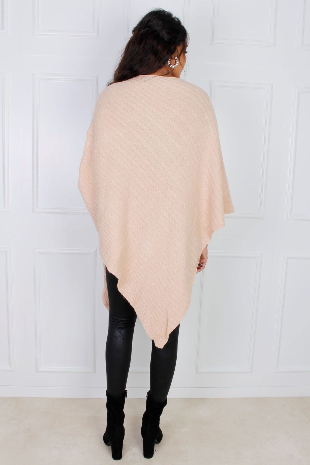 Strik poncho, rosa