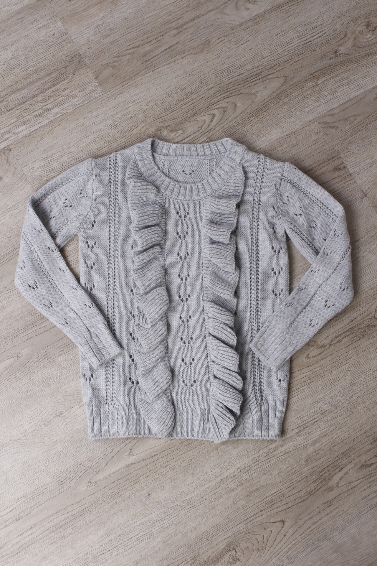 Strickpullover mit Details, grau