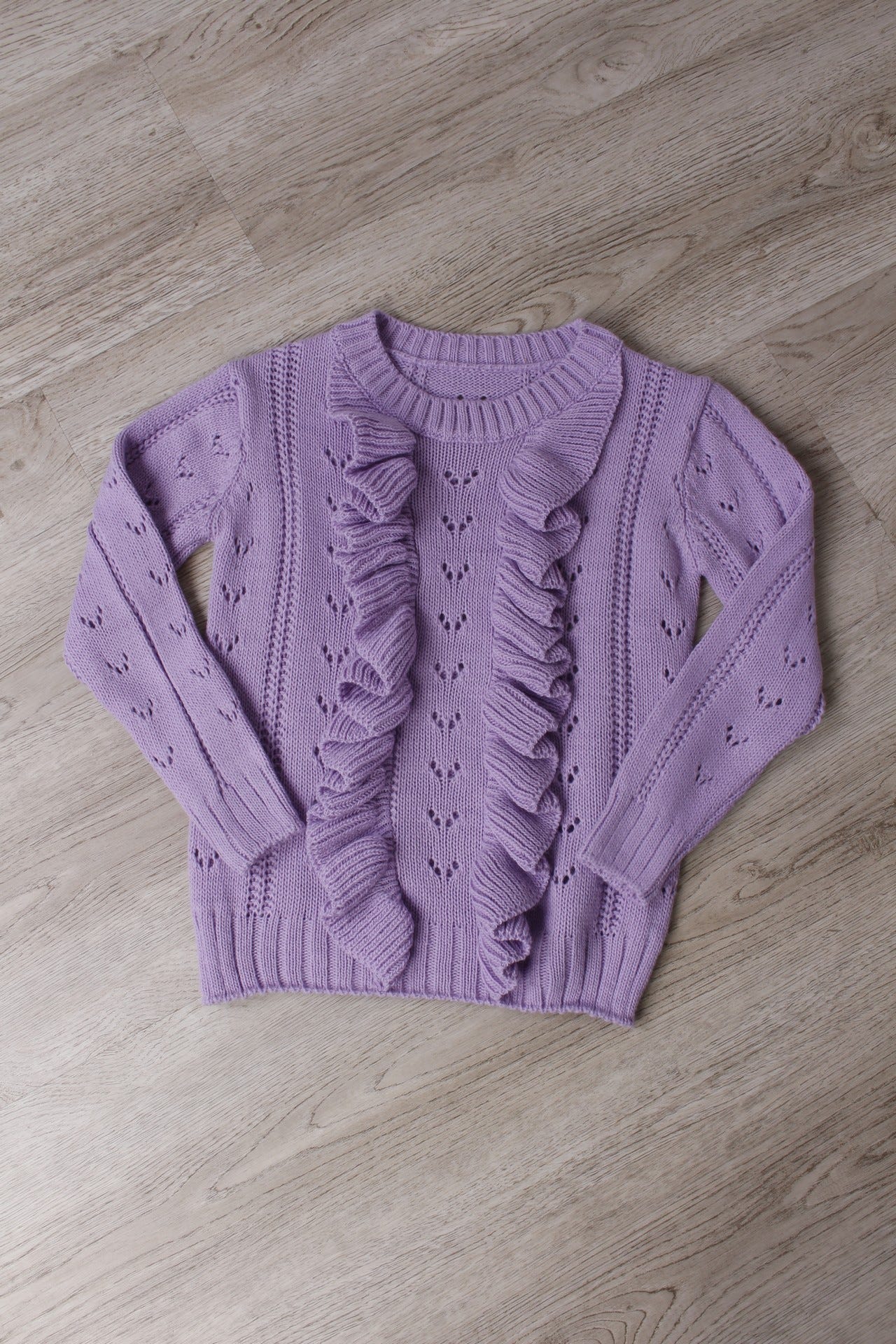 Strickpullover mit Details, lila