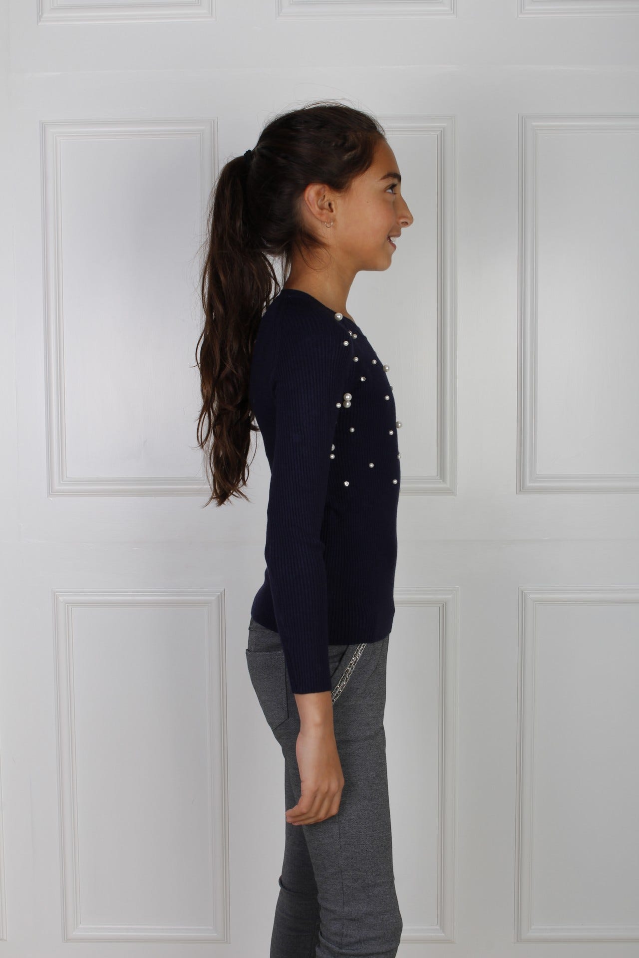 Bluse mit Details, navy