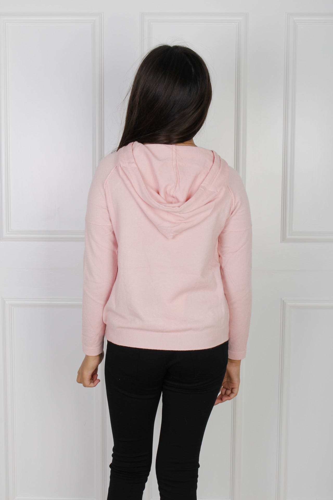 Hoodie mit Nietendetails, rosa