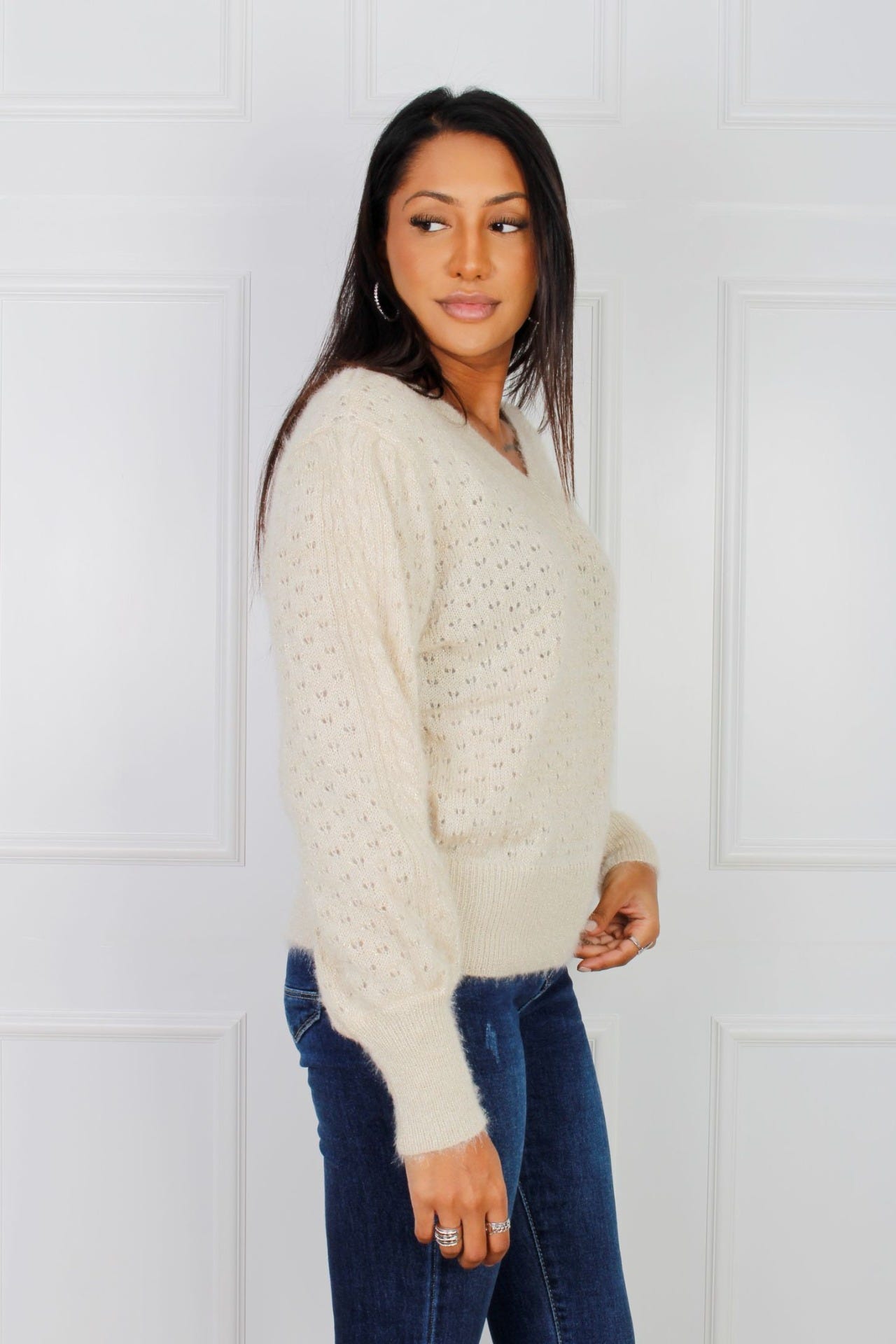 Strickpullover, creme