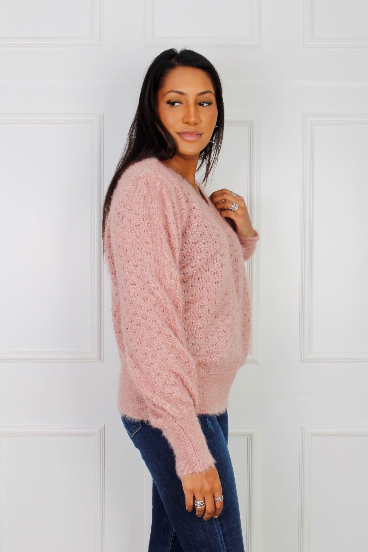 Strickpullover, rosa