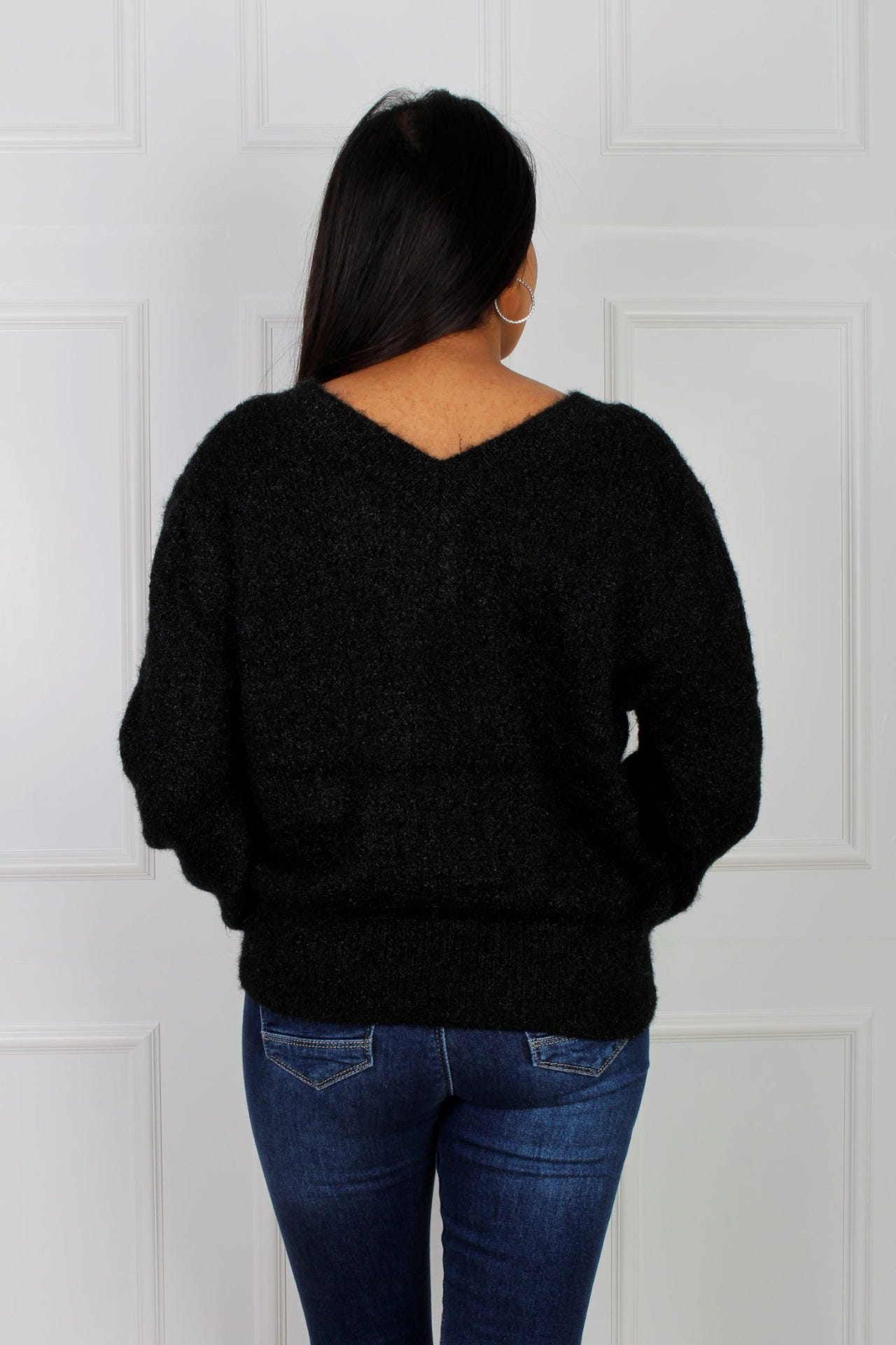 Strickpullover, schwarz