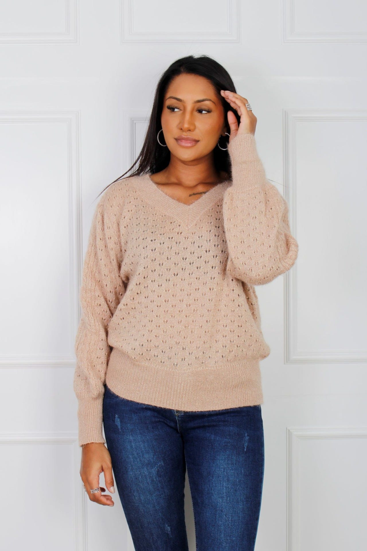 Strickpullover, taupe