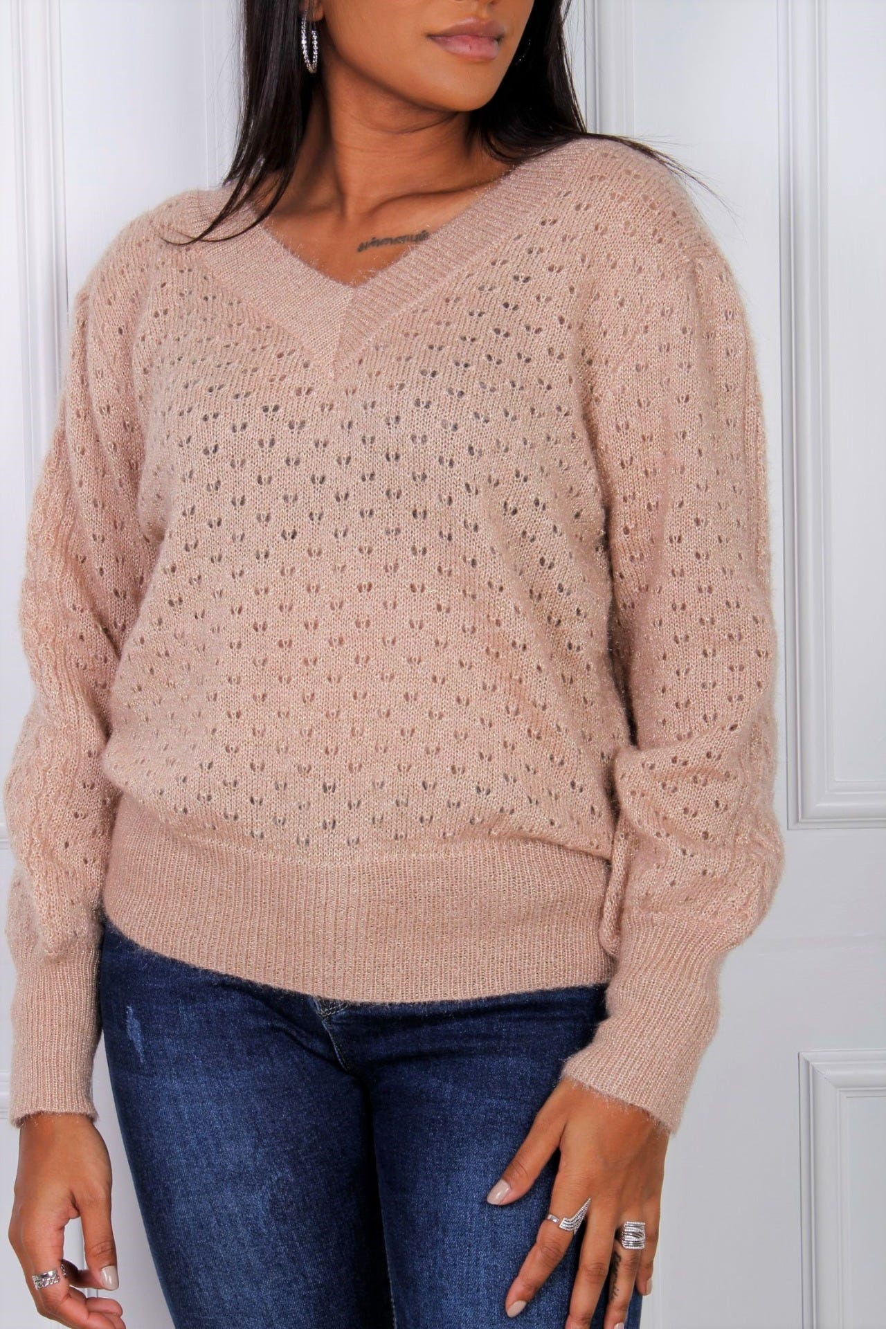 Strickpullover, taupe