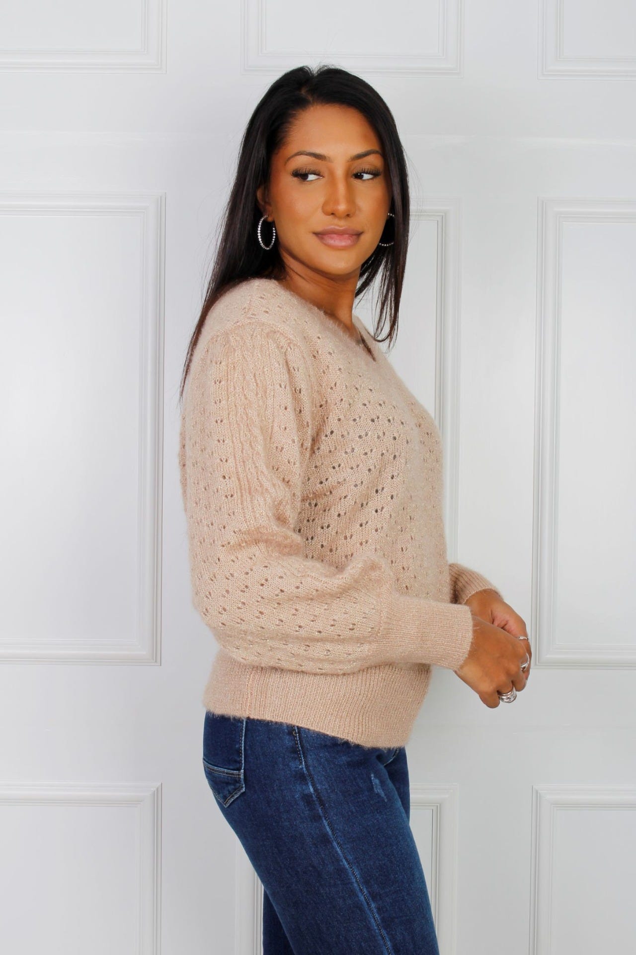 Strickpullover, taupe