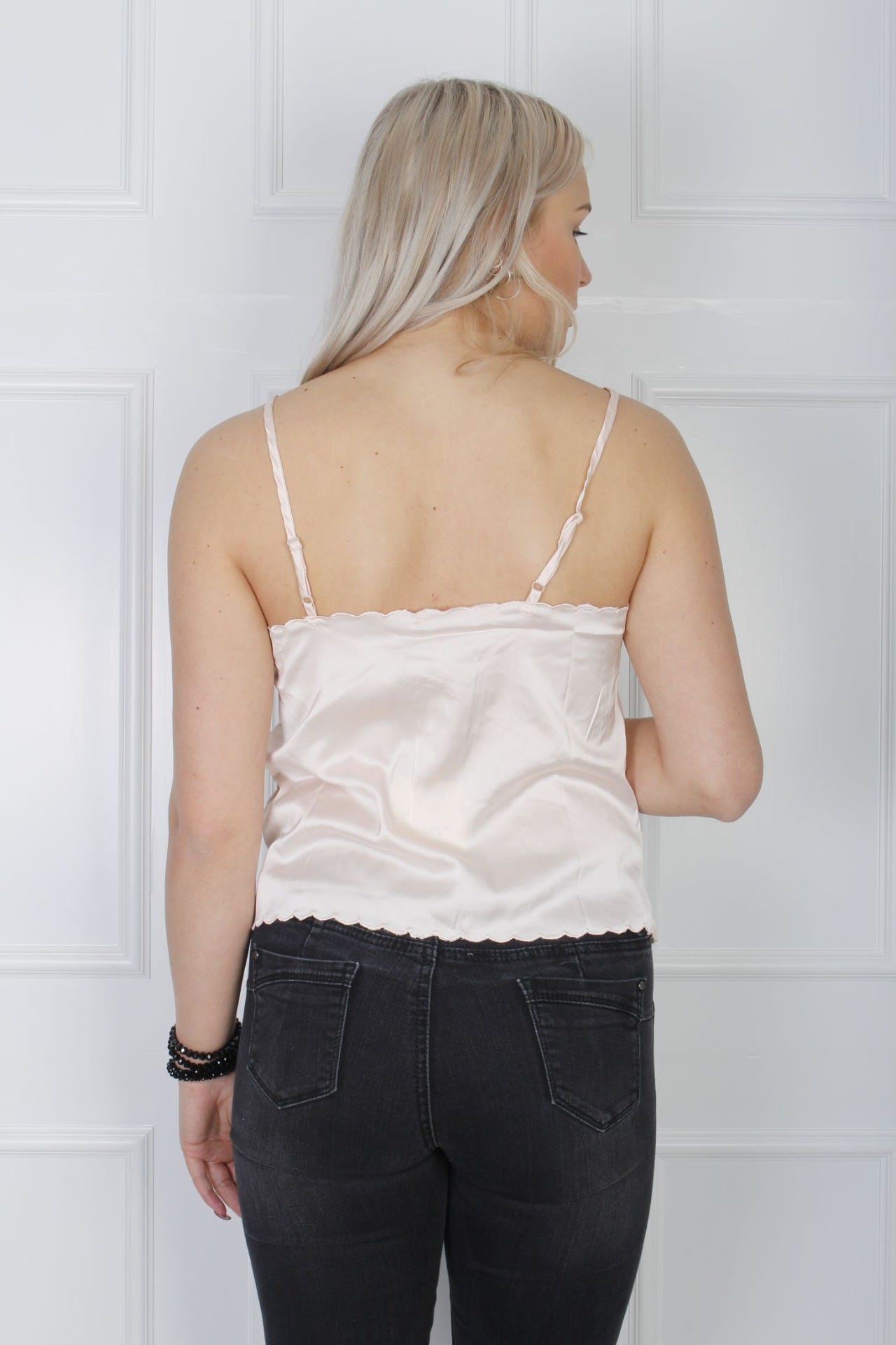 Top mit Spitzendetails, rosa