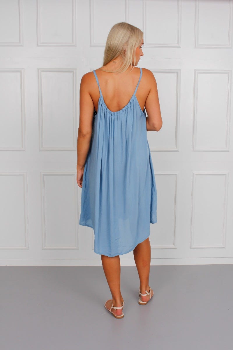 Kurzes Strandkleid Blau