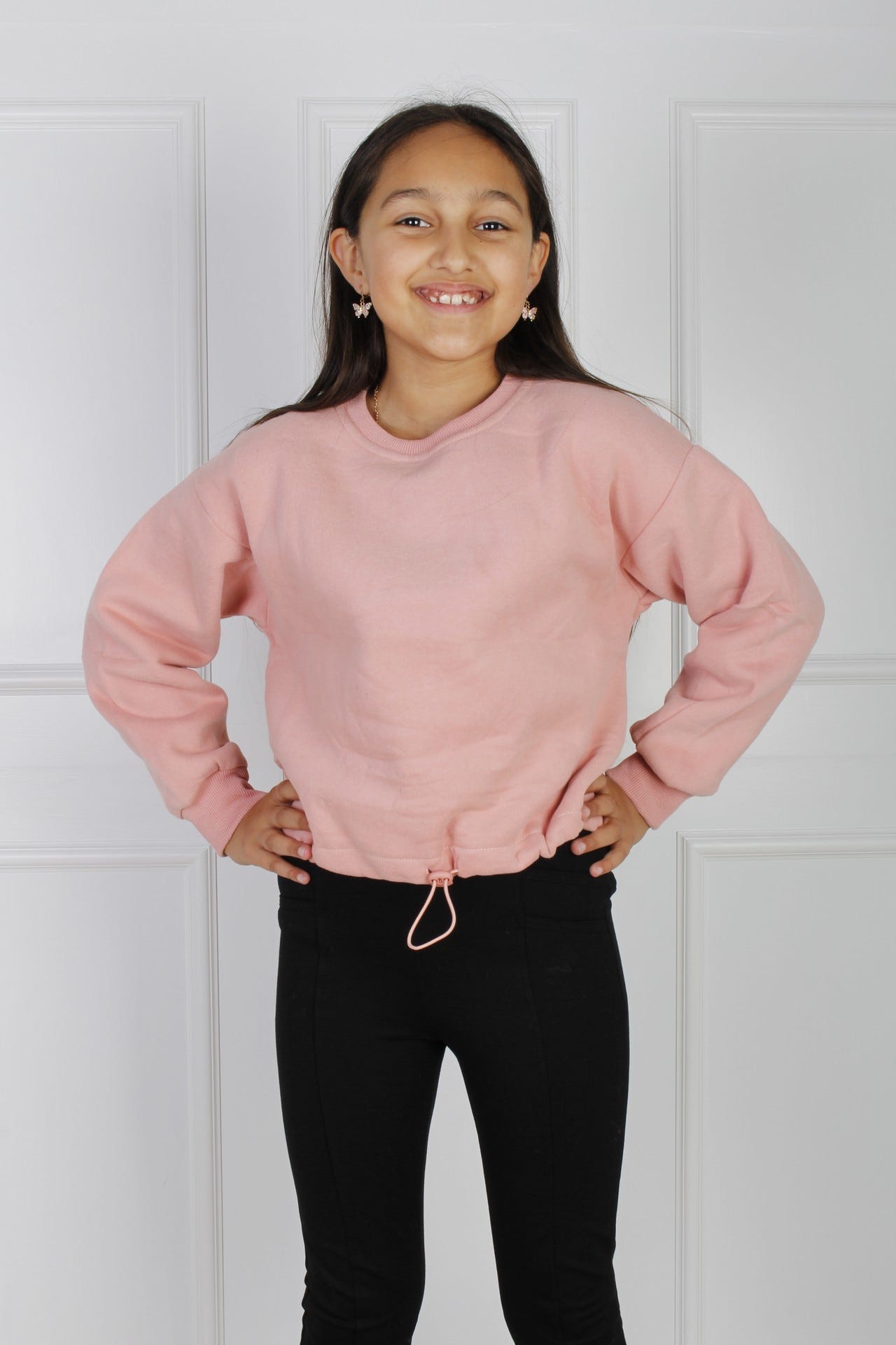 Pullover mit elastischem Detail, rosa