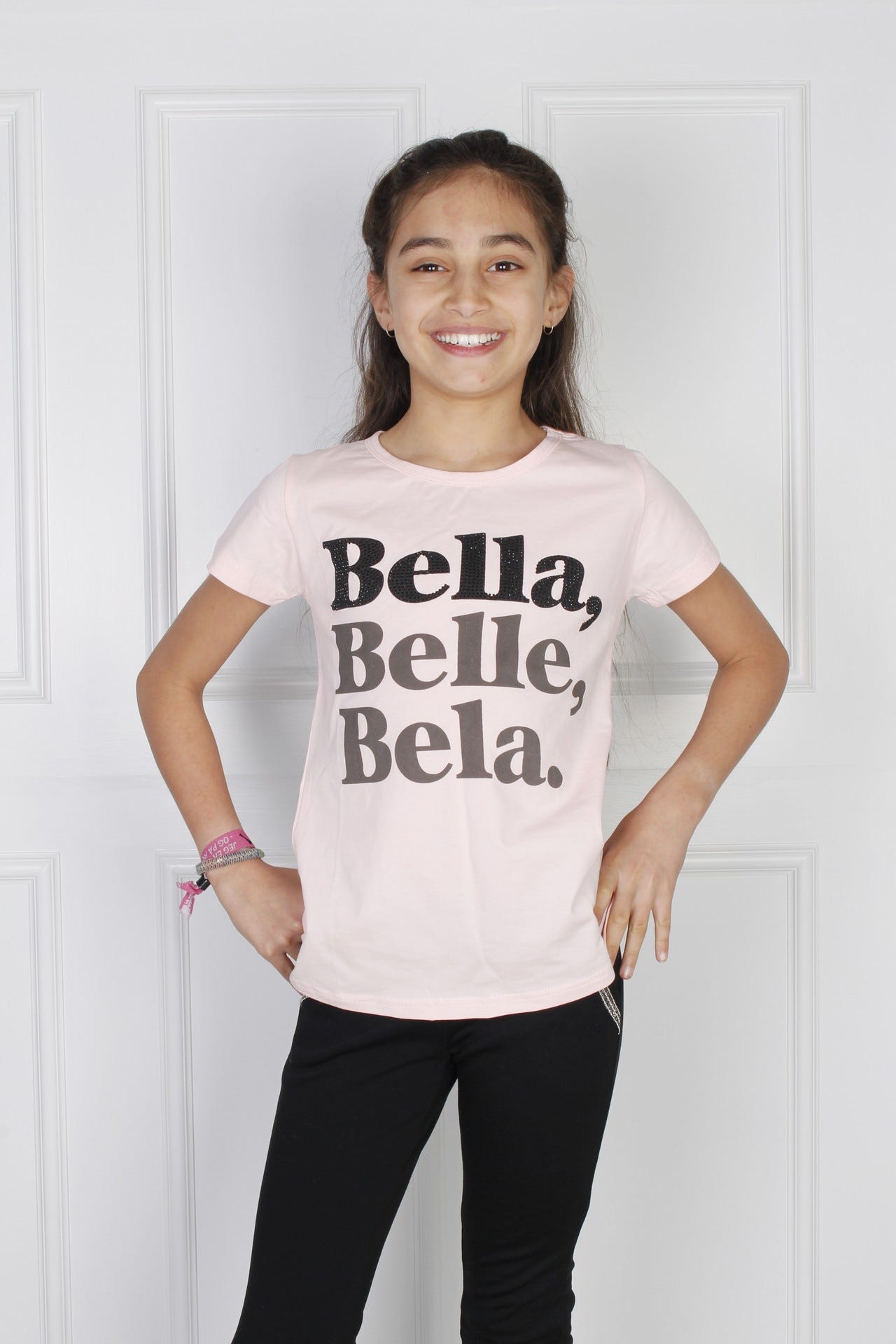 T-shirt med bella motiv, rosa