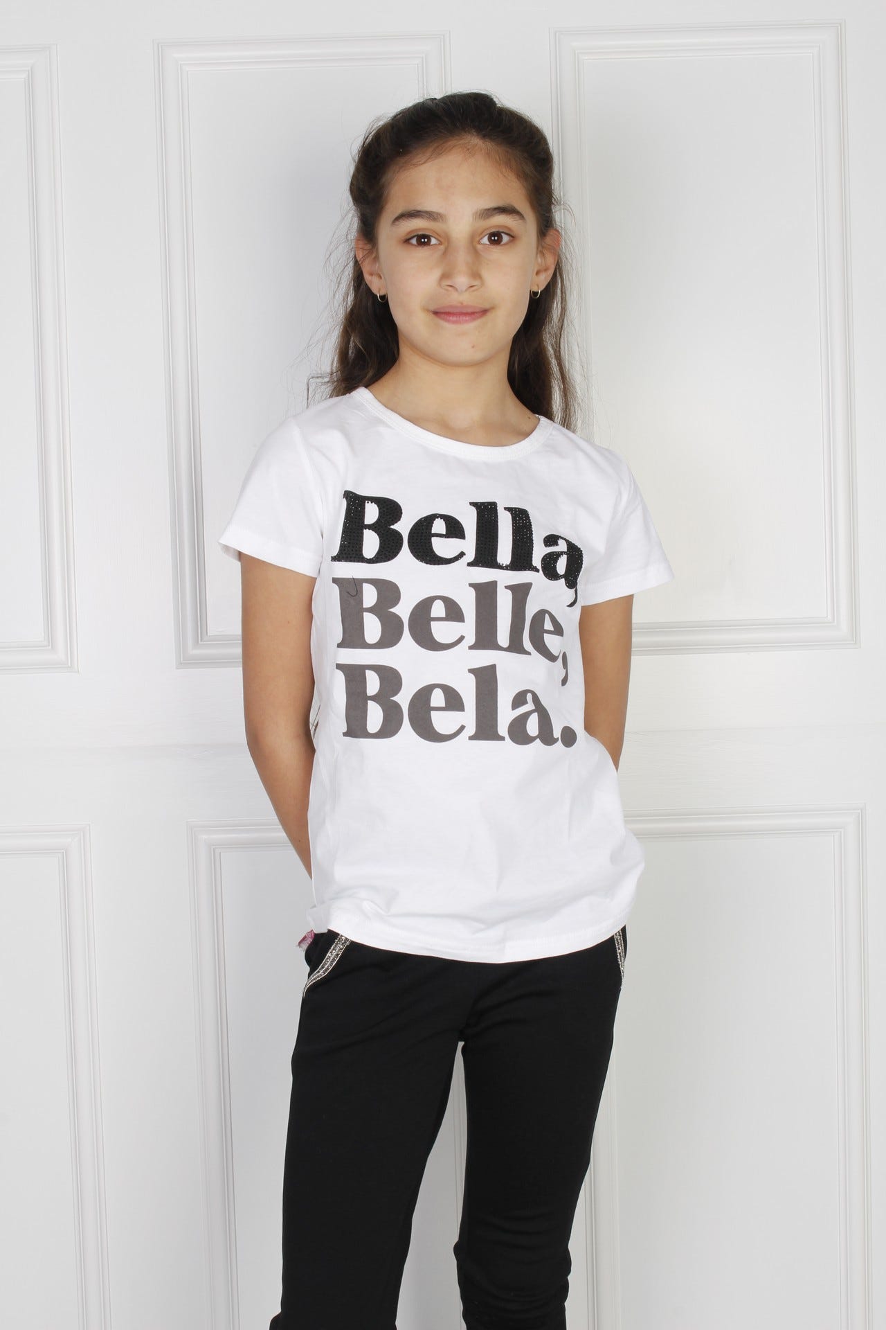 T-Shirt mit Text, creme 