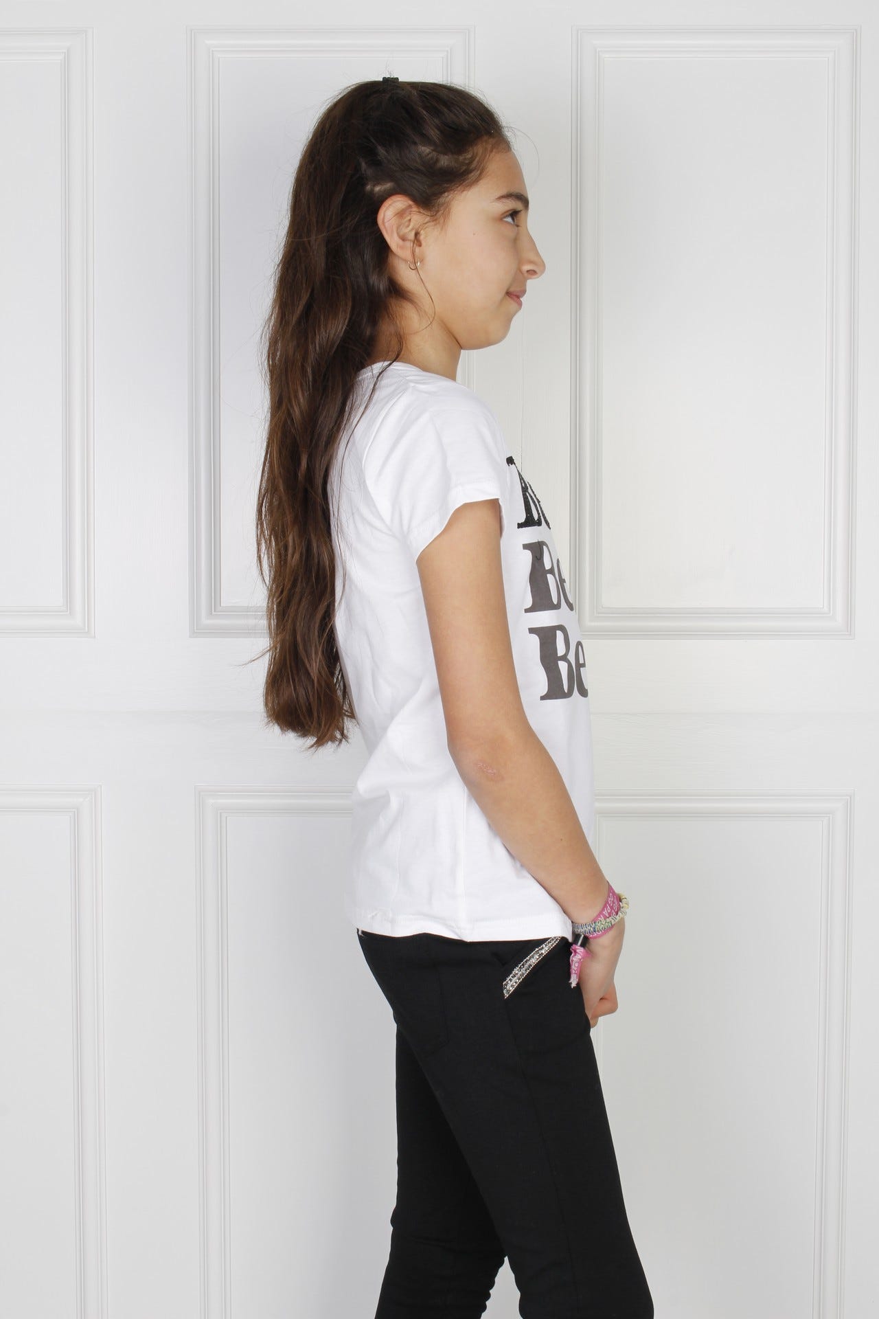 T-Shirt mit Text, creme 