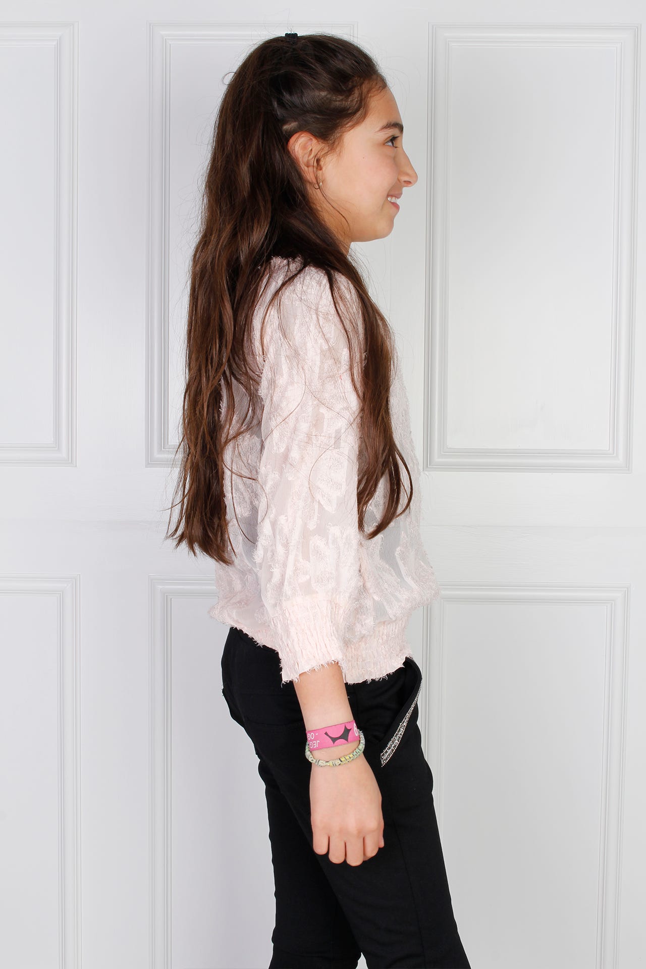 Bluse mit Knopfdetails, rosa