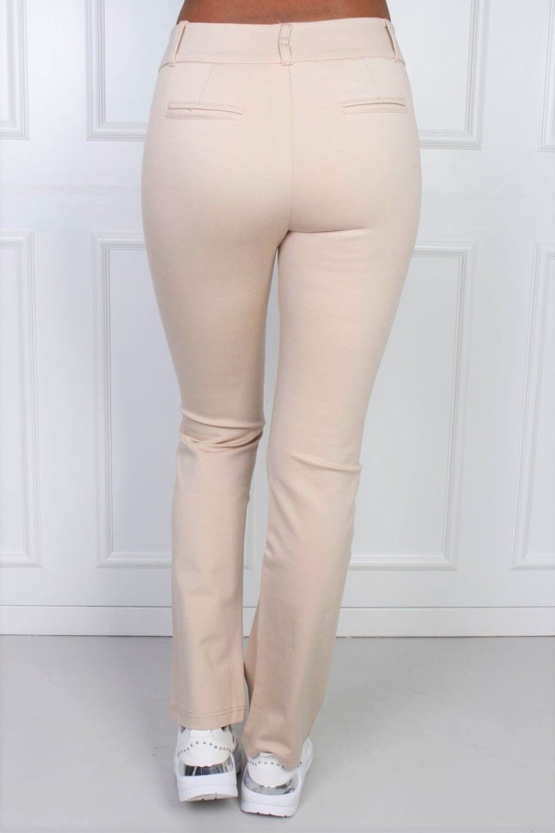 Slim fit buks med vidde, beige