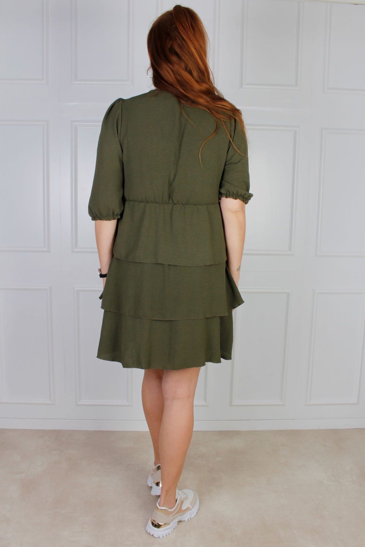 Amanda Rüschenkleid, khaki