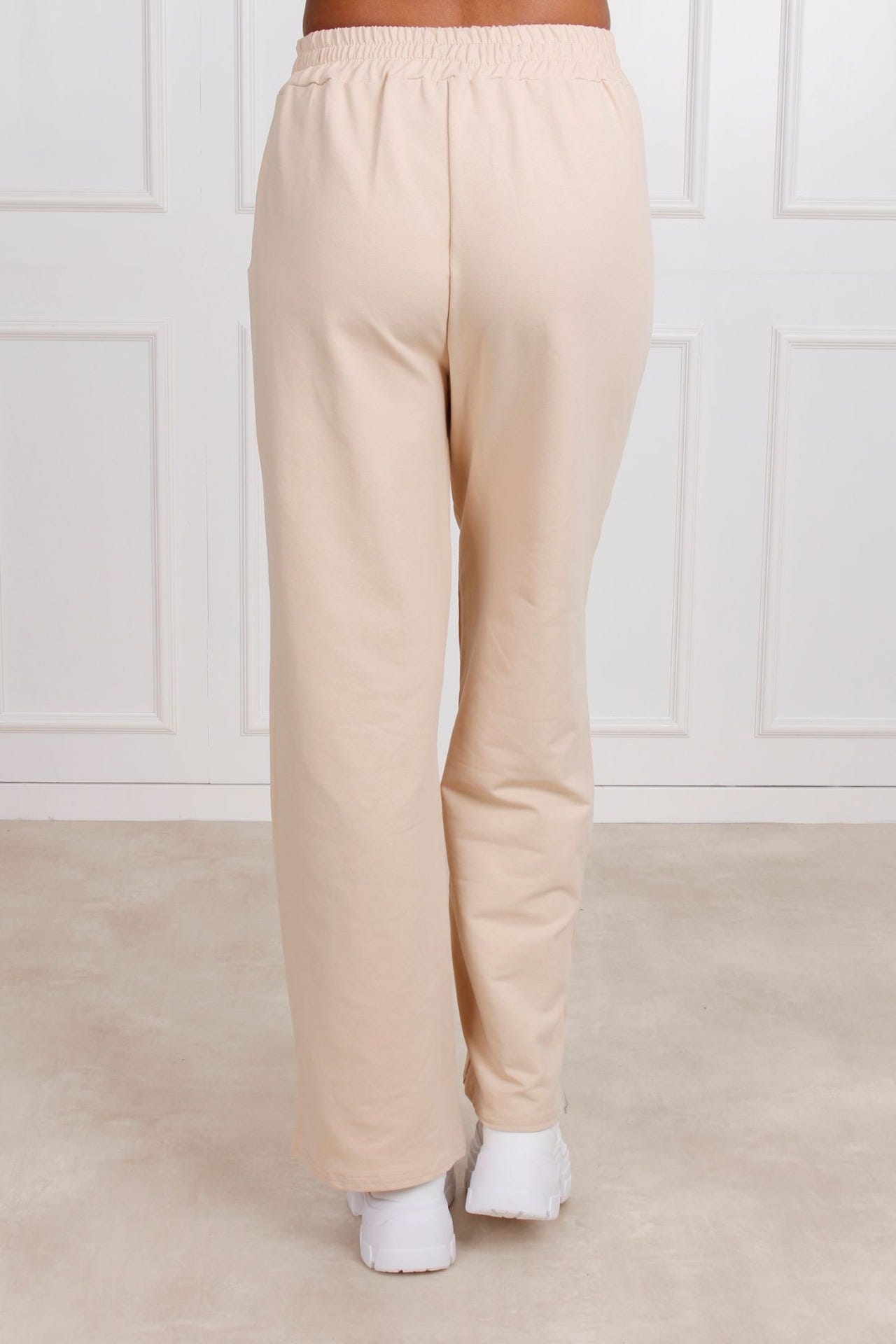 Sweatpants mit weitem Bein, beige