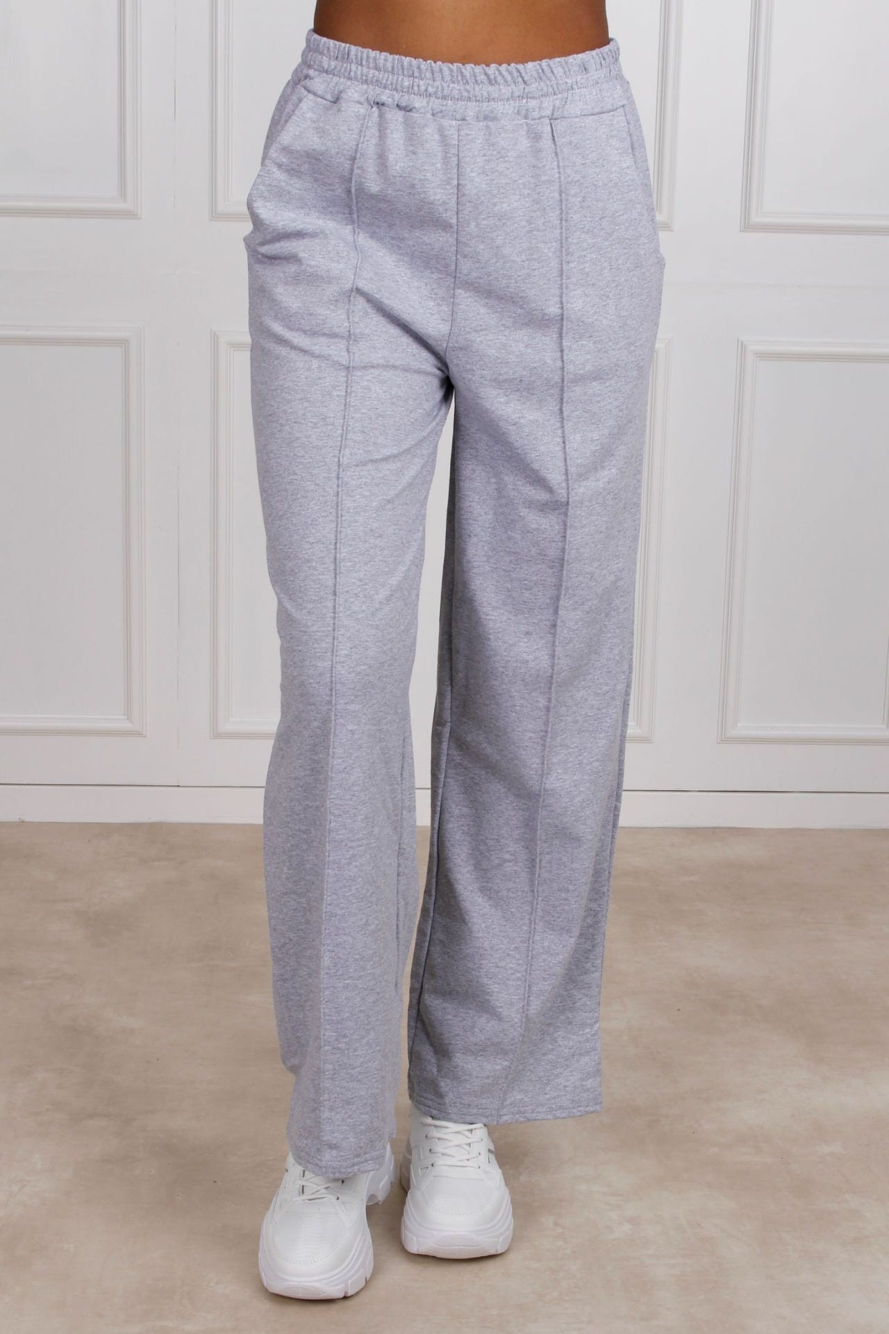 Sweatpants mit weitem Bein, grau