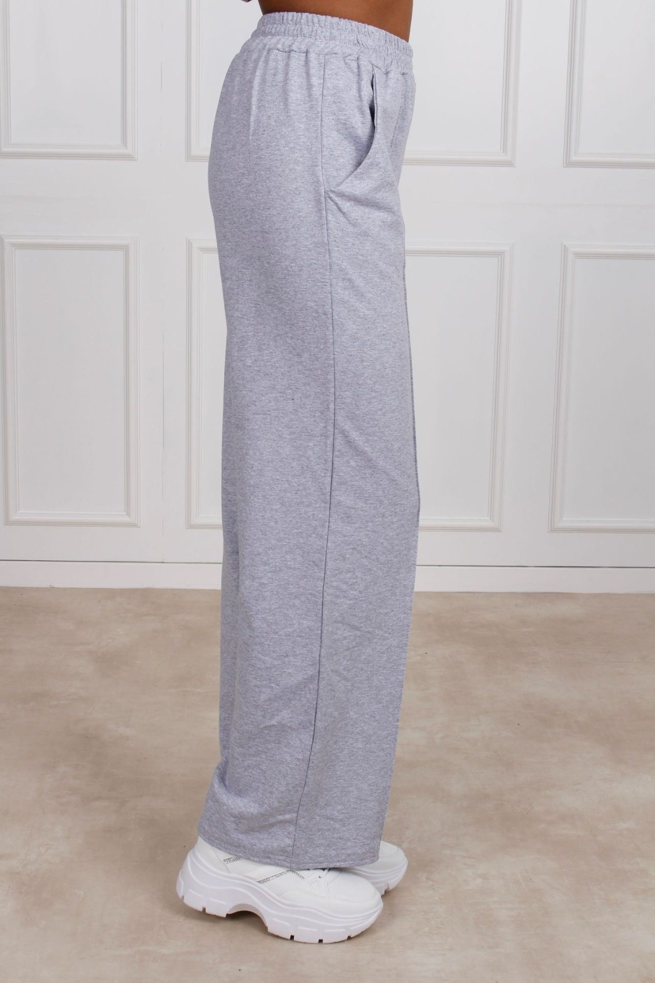 Sweatpants mit weitem Bein, grau