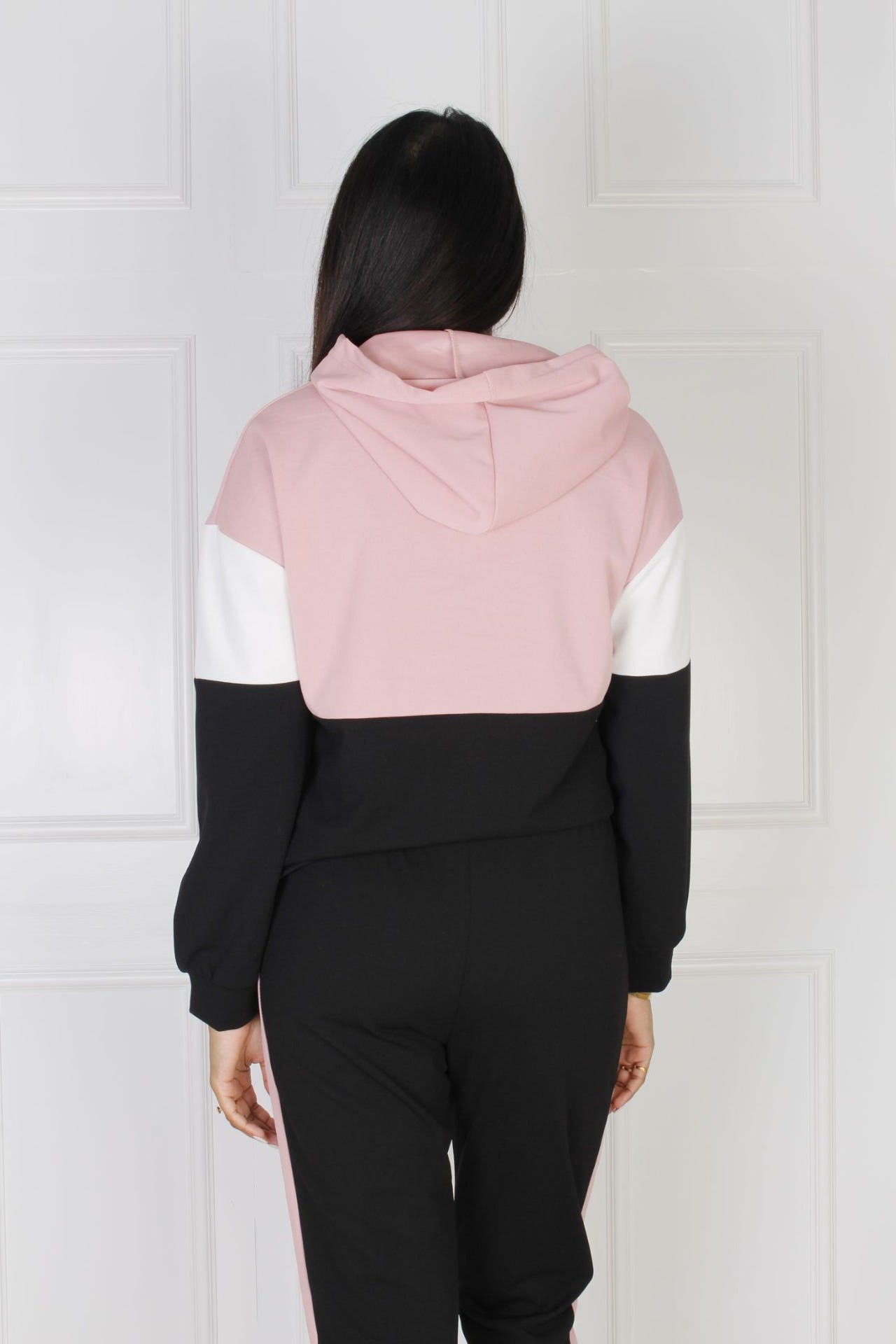 Hoodie, rosa/schwarz